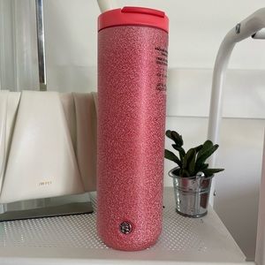 Starbucks 2022 Spring Coral Glitter Tumbler